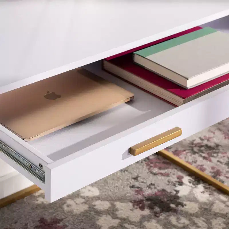 1 Drawer Desk - DSK2209 - White/Gold