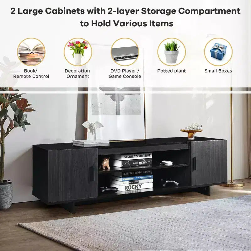 Modern TV Stand Media Entertainment Center for TV's up To 65'' w/Storage Cabinet