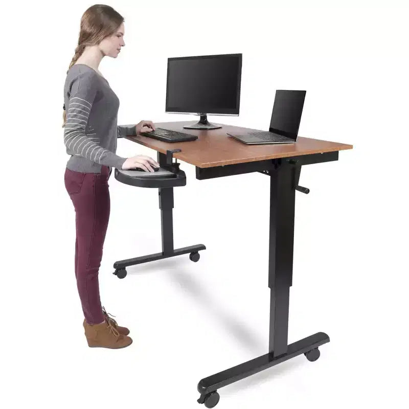 Clamp On 360 Degrees Swivel Out Mouse Tray With Storage For Desks And Tables Up To 1.5" Thick