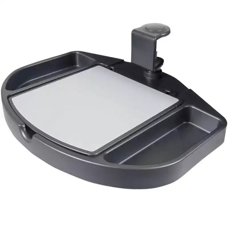 Clamp On 360 Degrees Swivel Out Mouse Tray With Storage For Desks And Tables Up To 1.5" Thick