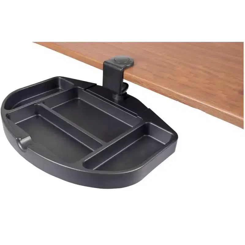 Clamp On 360 Degrees Swivel Out Mouse Tray With Storage For Desks And Tables Up To 1.5" Thick