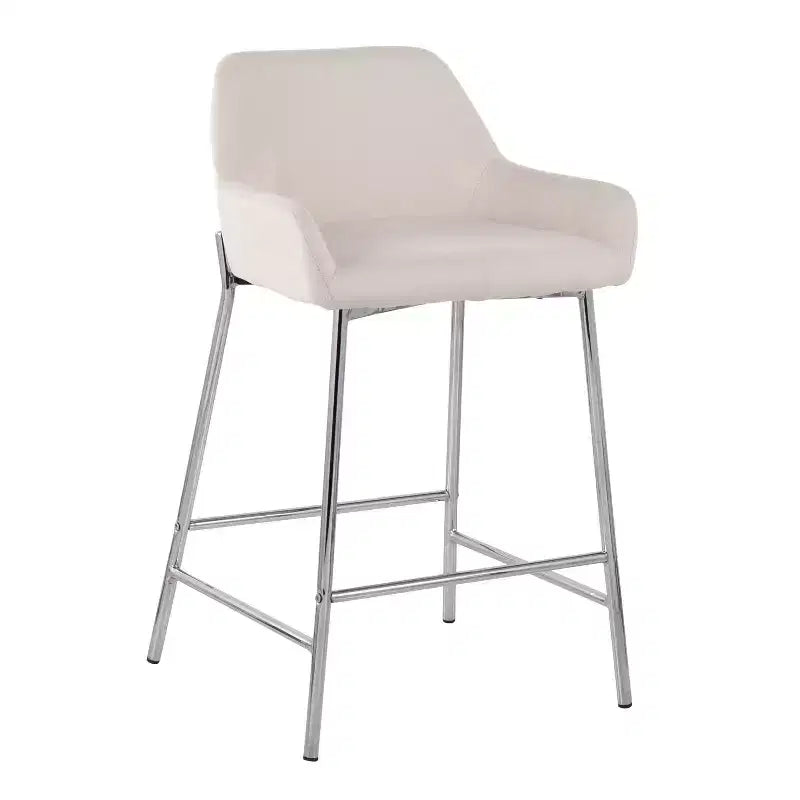 Tabourets de bar à hauteur de comptoir en métal/polyester