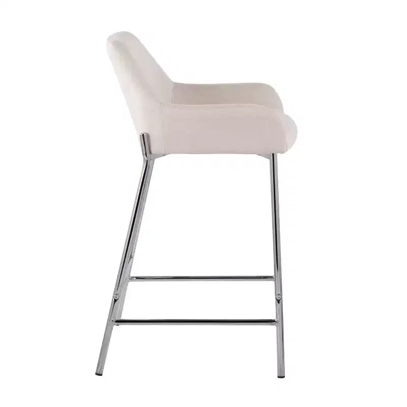 Tabourets de bar à hauteur de comptoir en métal/polyester