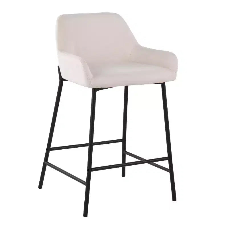 Tabourets de bar à hauteur de comptoir en métal/polyester
