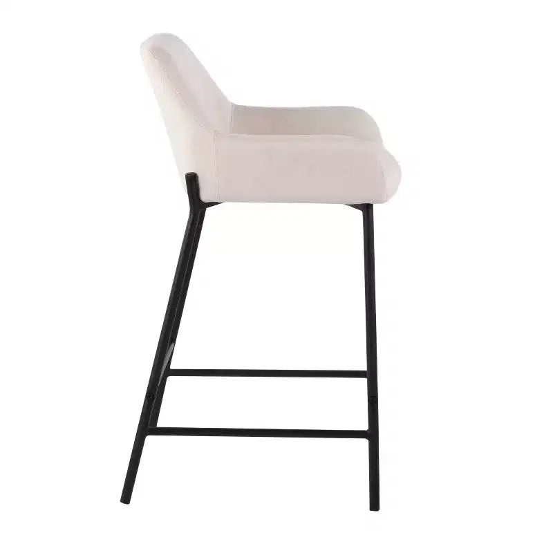 Tabourets de bar à hauteur de comptoir en métal/polyester
