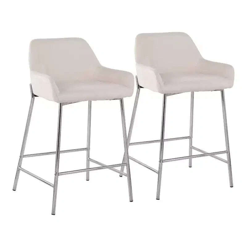 Metal/Polyester Counter Height Barstools