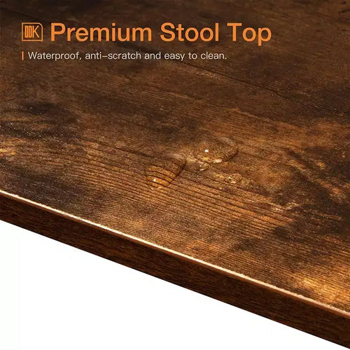 Tabouret de comptoir industriel moderne en bois de 25,6 po avec repose-pieds pour îlot de cuisine, brun rustique