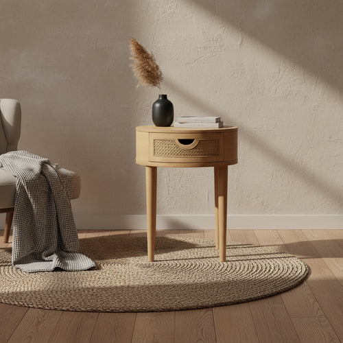 Jennifer Taylor Home Cabana 18 Round Cane Rattan Storage Side Table