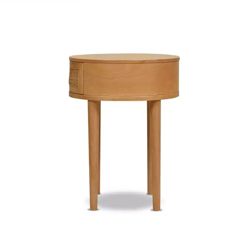 18" Round Cane Rattan Storage Side Table