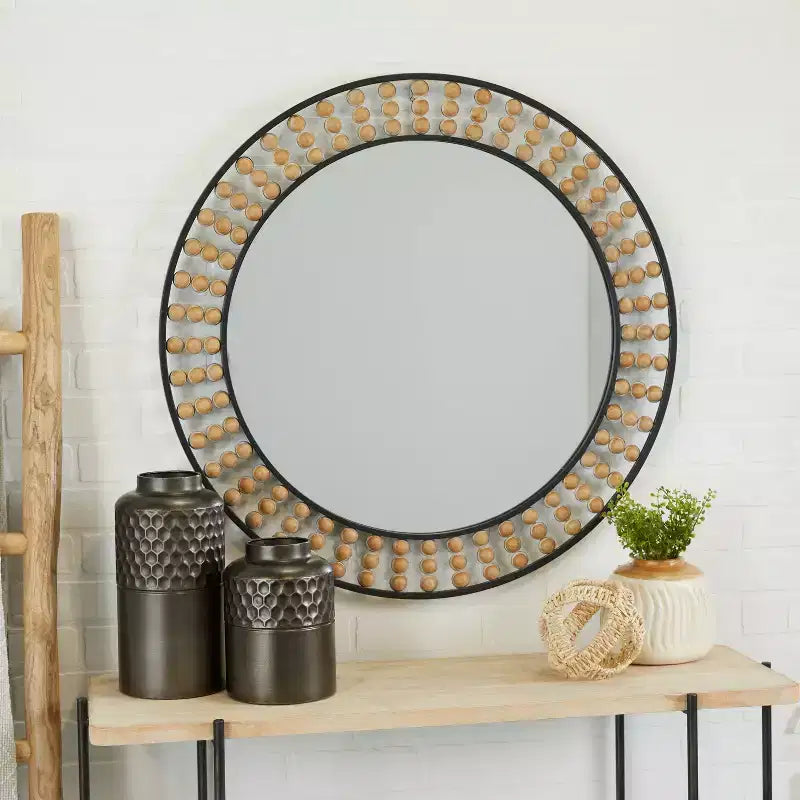 Metal Beading Wall Mirror - Olivia & May