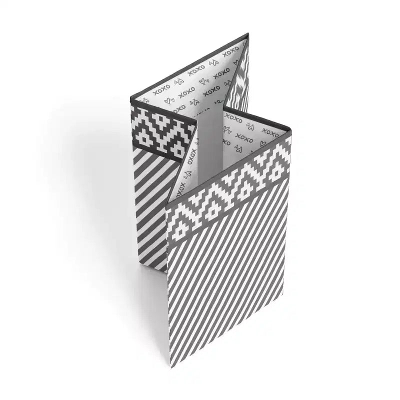 Diamond Gray/White Collapsible Laundry Hamper