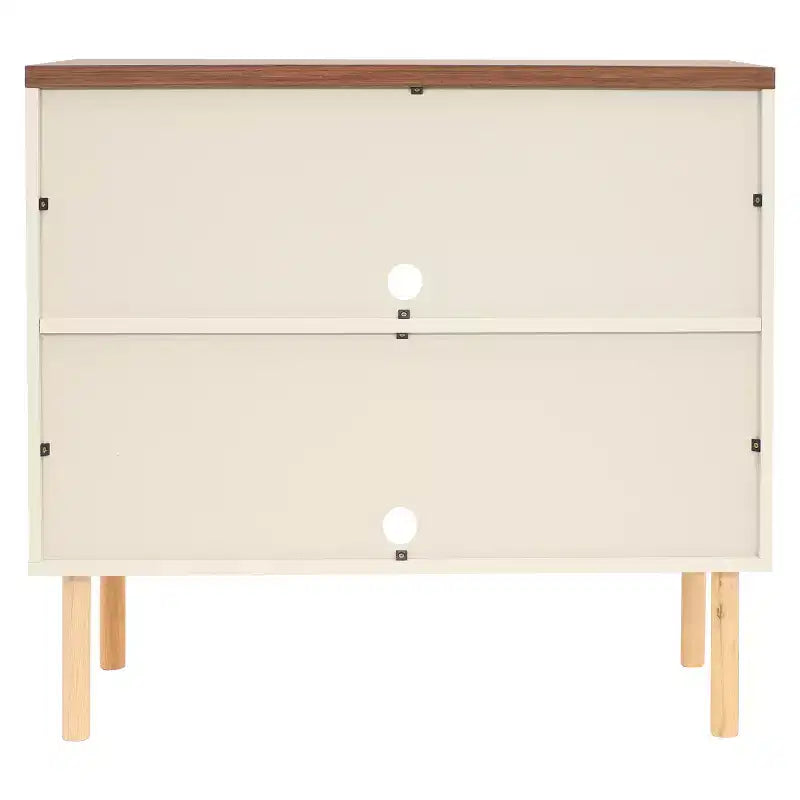 Indoor Mid-Century Modern 2-Door Accent Buffet Cabinet with Shelves