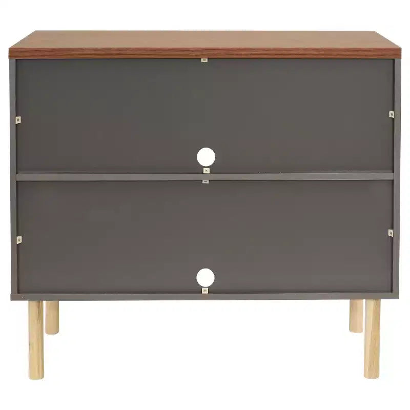 Indoor Mid-Century Modern 2-Door Accent Buffet Cabinet with Shelves