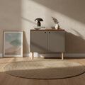 Indoor Mid-Century Modern 2-Door Accent Buffet Cabinet with Shelves