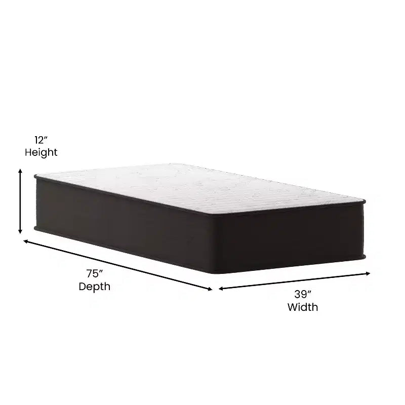 12 Inch Hybrid Mattress, High Density Foam and Pocket Spring Mattress in a Box, CertiPur-US Certified Foam