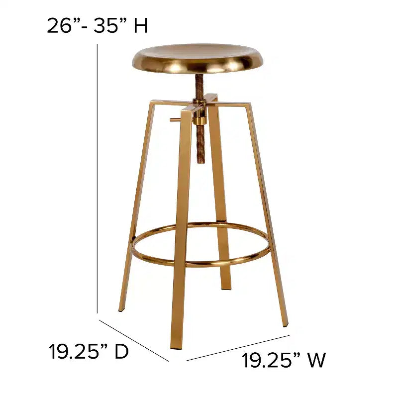 Industrial Style Barstool with Swivel Lift Adjustable Height Seat